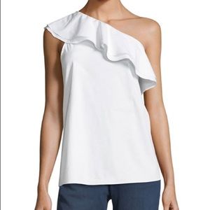 One Shoulder Ruffled Blouse